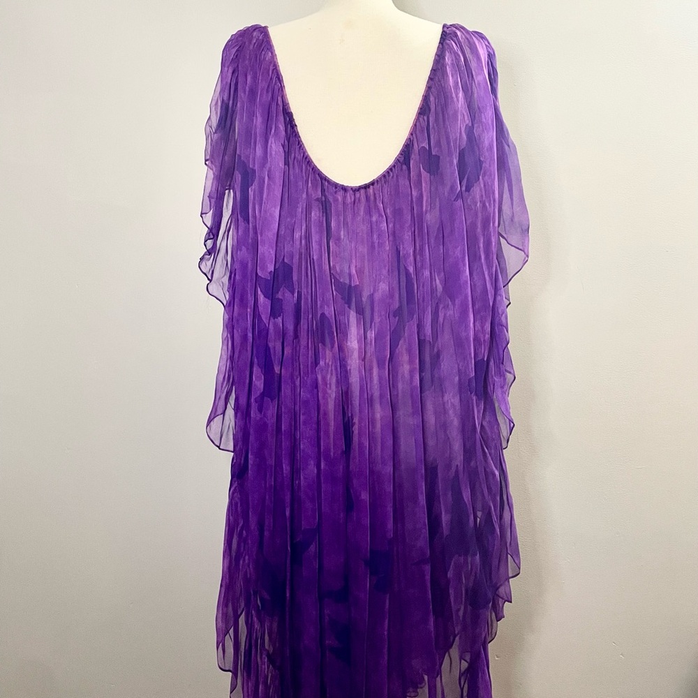 Yves Saint Laurent Rive Gauche Vintage 70s Silk Mousseline Apres-plage Dress - Picture 4 of 9